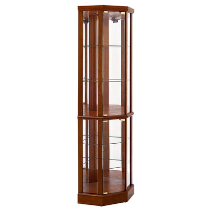 6 Shelf Lighted Corner Curio Cabinet-Free Shipping - Aurelia Clothing