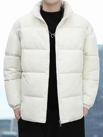 Men's Plus Size Quilted Zip Up Winter Coat - Free Shipping