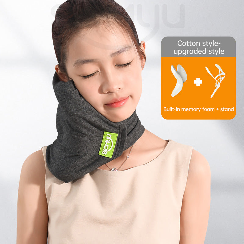 Memory Foam Travel Pillow for Plane, Train & Car - Neck Support Cushion with Washable Cover, Ideal for Sleeping - Free Shipping - Aurelia Clothing