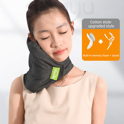 Memory Foam Travel Pillow for Plane, Train & Car - Neck Support Cushion with Washable Cover, Ideal for Sleeping - Free Shipping - Aurelia Clothing