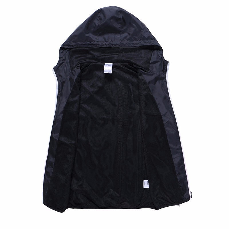 Spring Summer Mens Fashion Outerwear Windbreaker Men' S Thin Jackets Hooded Casual Sporting Coat Big Size - Free Shipping - Aurelia Clothing