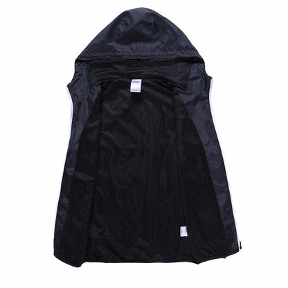 Spring Summer Mens Fashion Outerwear Windbreaker Men' S Thin Jackets Hooded Casual Sporting Coat Big Size - Free Shipping - Aurelia Clothing