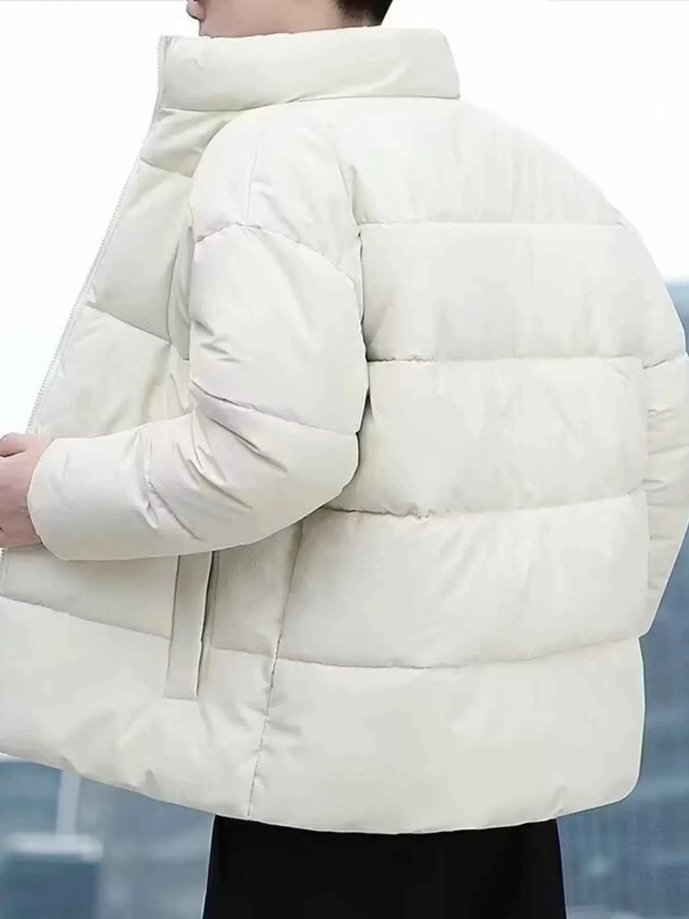 Men's Plus Size Quilted Zip Up Winter Coat - Free Shipping