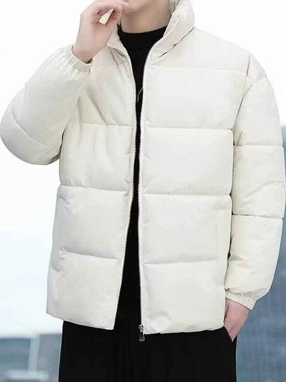 Men's Plus Size Quilted Zip Up Winter Coat - Free Shipping