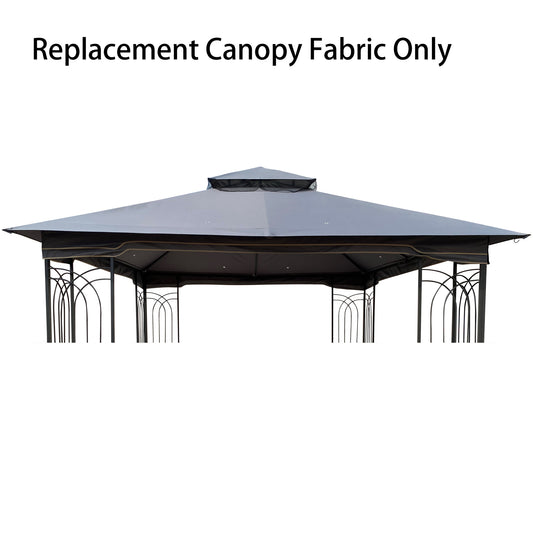 10x10 Ft Patio Double Roof Gazebo Replacement Canopy Top Fabric, Gray - Free Shipping - Aurelia Clothing