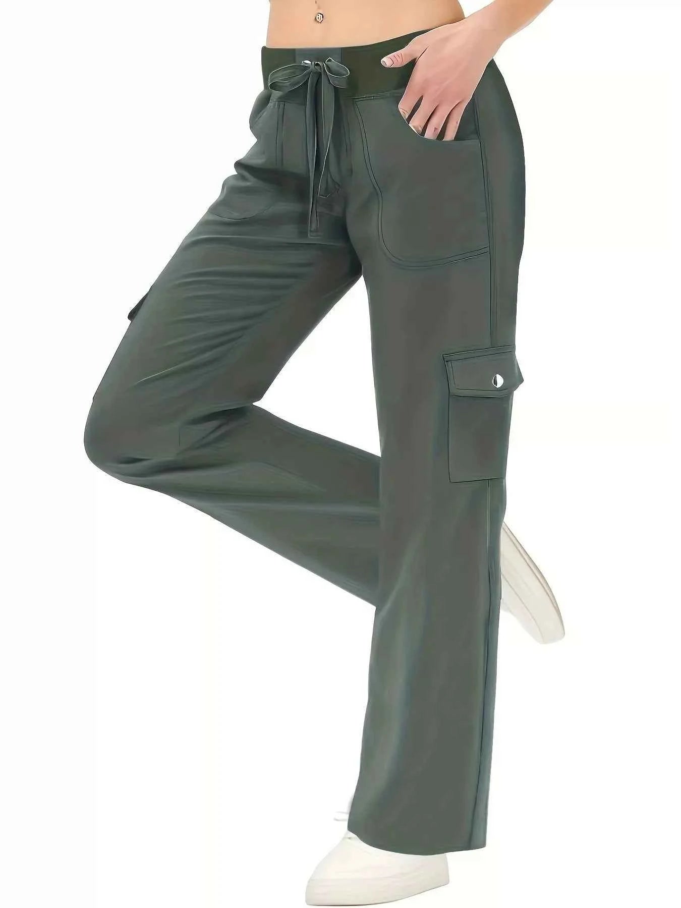 Active Pants with Drawstring Waist-Free Shipping - Aurelia Clothing