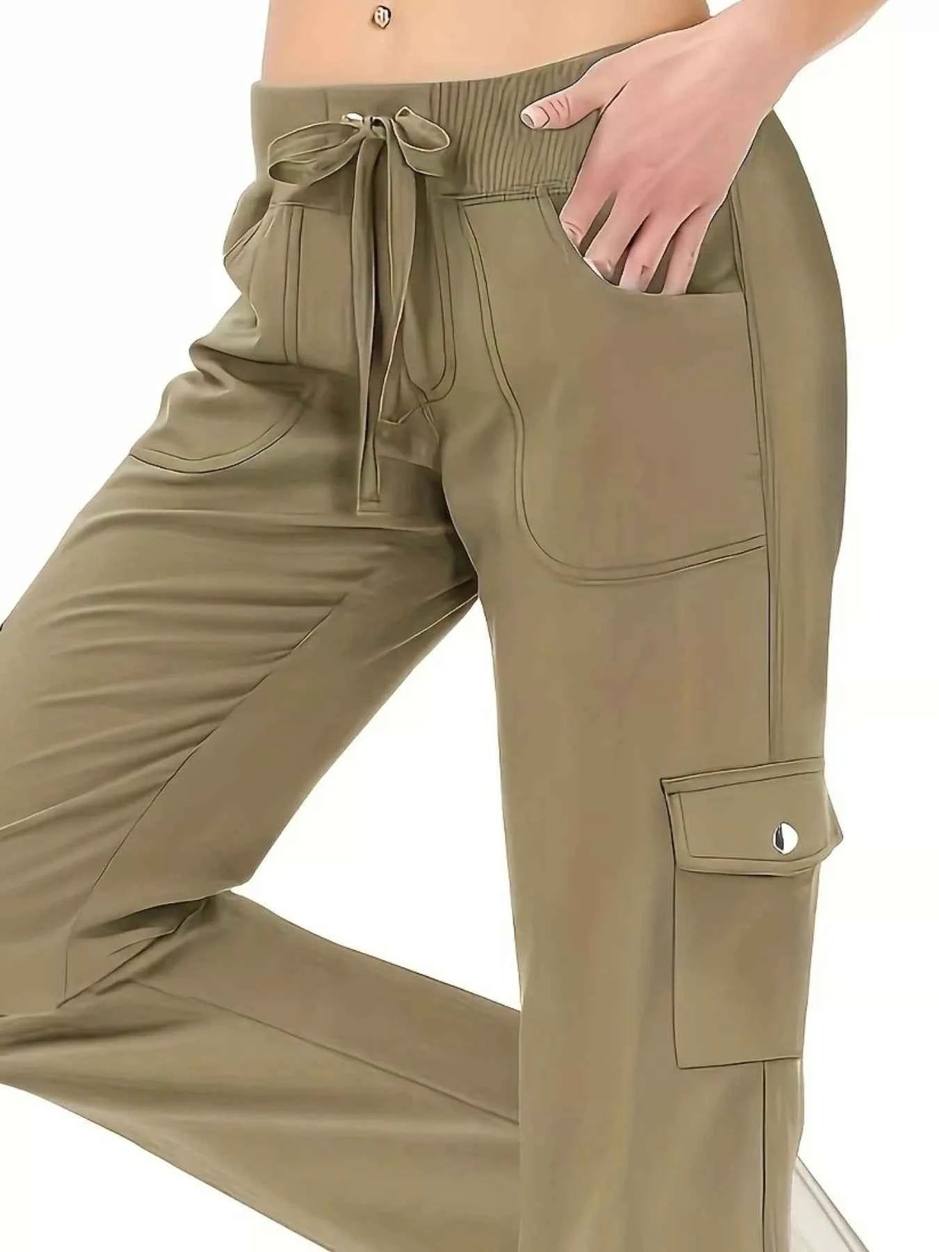 Active Pants with Drawstring Waist-Free Shipping - Aurelia Clothing