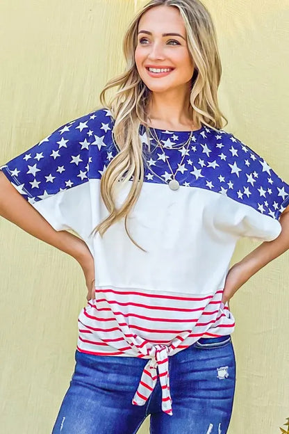 American Flag Print Tie Knot - Free Shipping - Aurelia Clothing