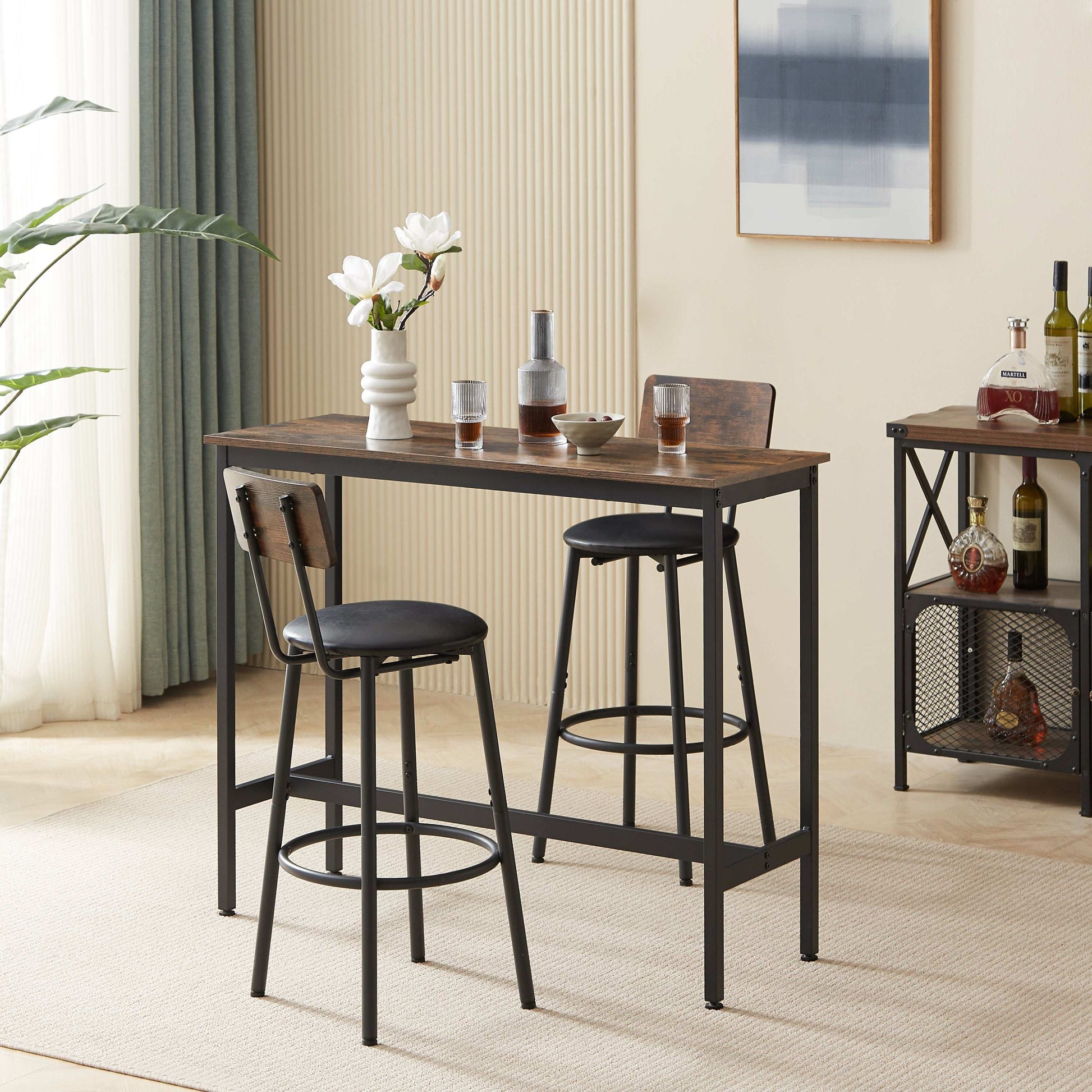 Bar Table Set with 2 Bar stools-Free Shipping - Aurelia Clothing