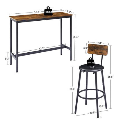 Bar Table Set with 2 Bar stools-Free Shipping - Aurelia Clothing