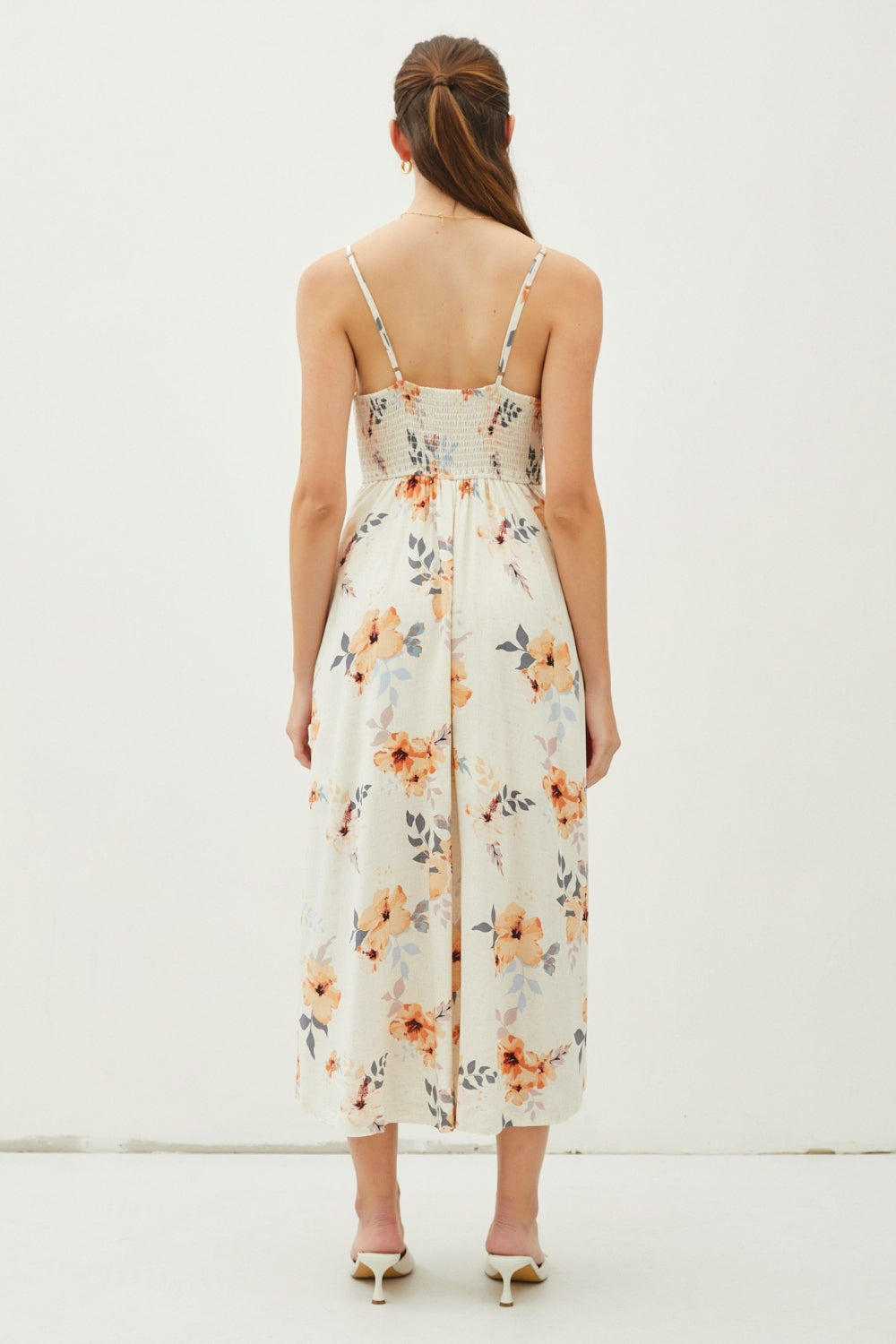 Be Cool Floral Button Down Cami Midi Dress - Aurelia Clothing