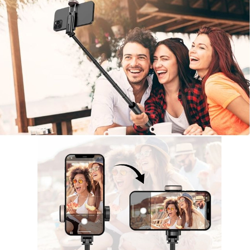 Bluetooth Wireless Handheld Selfie Stick Tripod Extendable Monopod with Remote- USB Rechargeable - Free Shipping - Aurelia Clothing