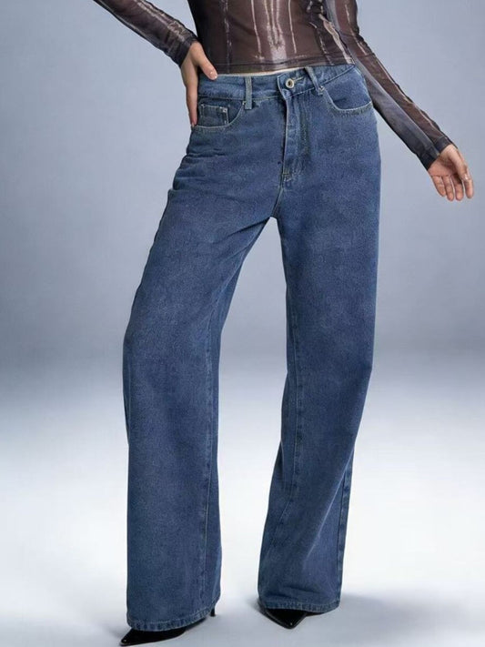 Bow Back Wide Leg Jeans-Free Shipping - Aurelia Clothing