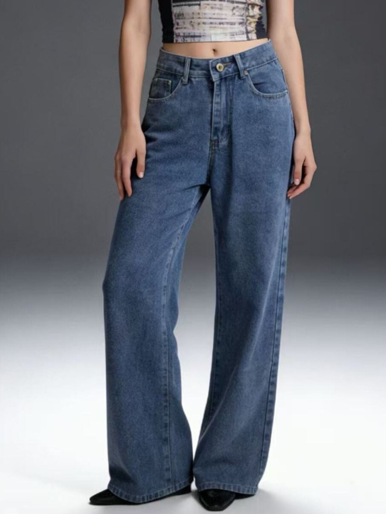 Bow Back Wide Leg Jeans-Free Shipping - Aurelia Clothing