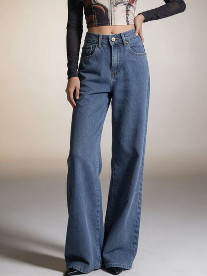 Bow Back Wide Leg Jeans-Free Shipping - Aurelia Clothing