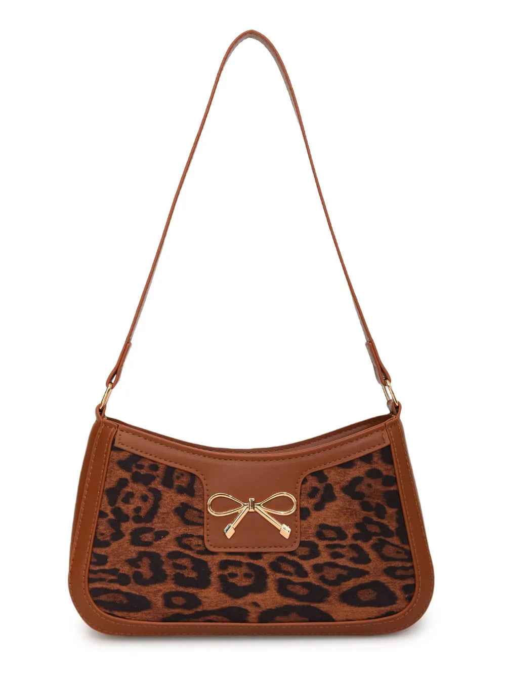 Bow Leopard PU Leather Handbag-Free Shipping - Aurelia Clothing