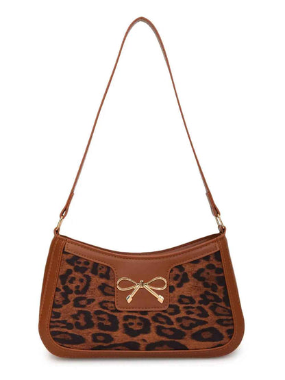 Bow Leopard PU Leather Handbag-Free Shipping - Aurelia Clothing