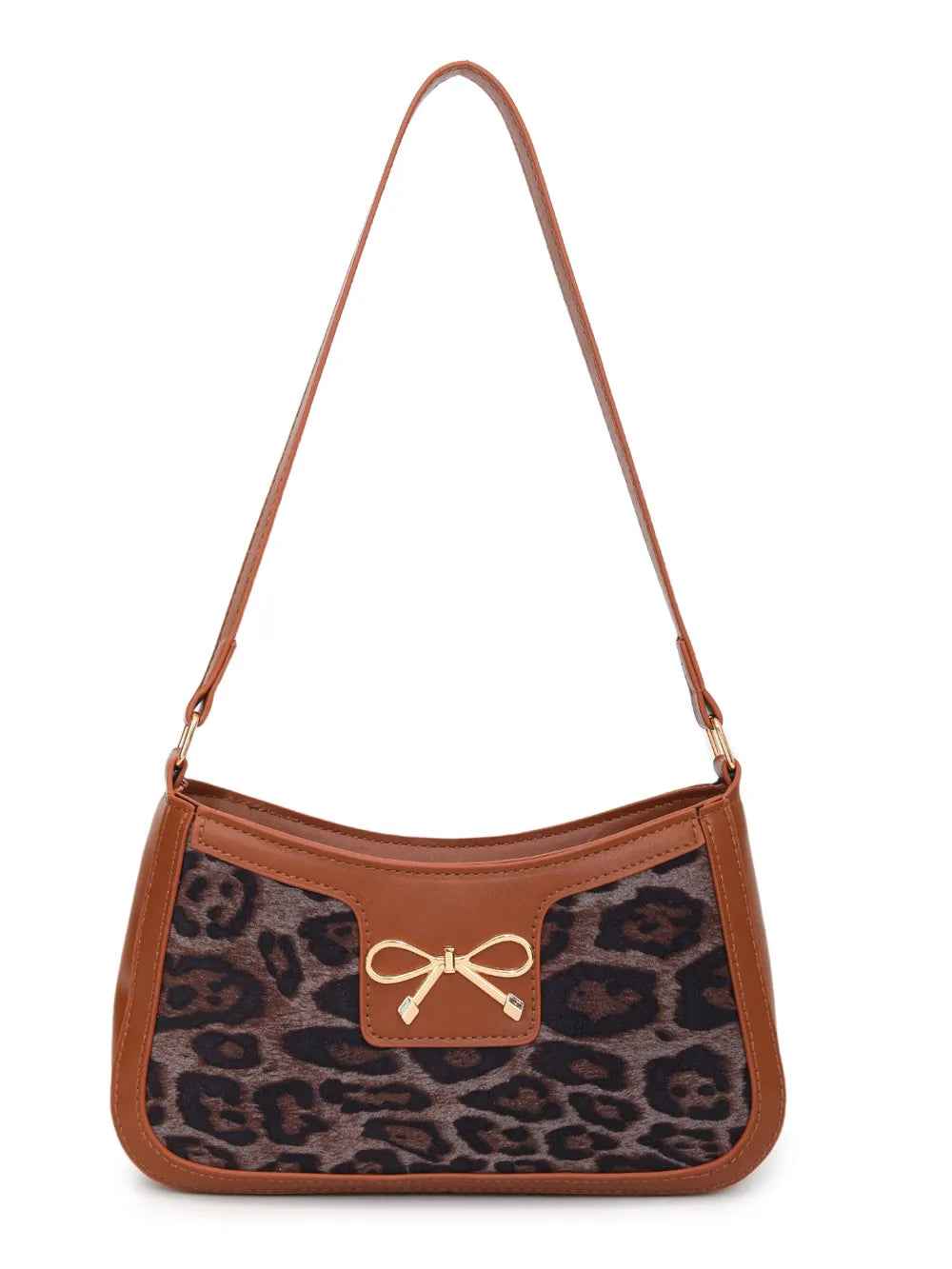 Bow Leopard PU Leather Handbag-Free Shipping - Aurelia Clothing