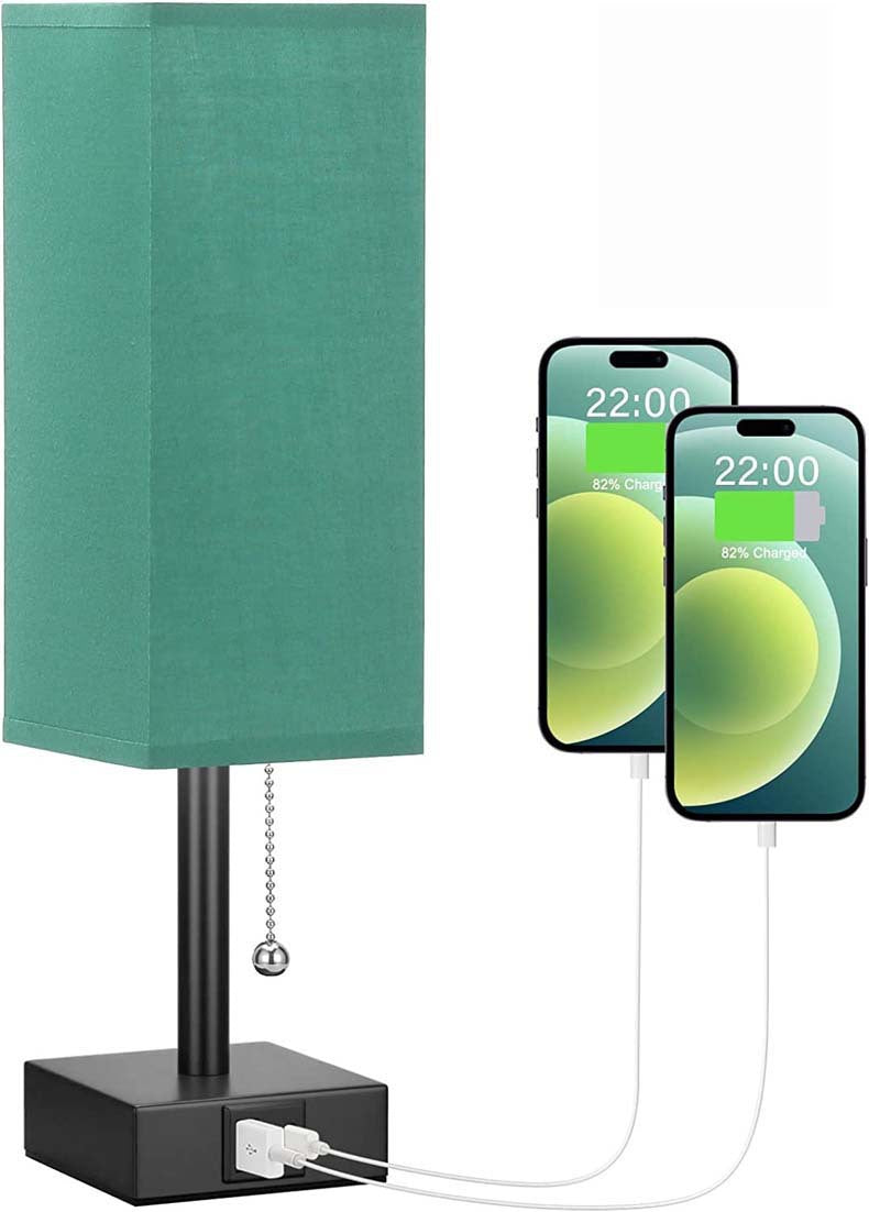 Linen 90 square desk lamp zipper switch three color temperature variable light A+C USB charging - Free Shipping - Aurelia Clothing