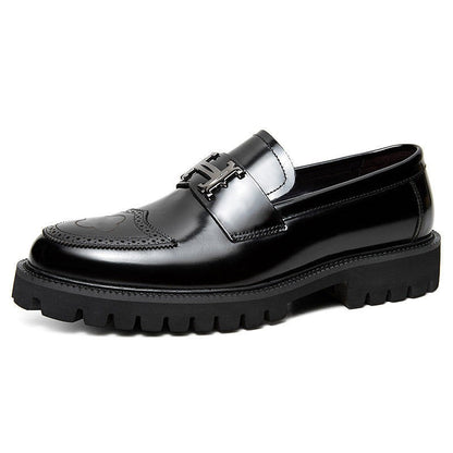 Open edge bead matte craft leather shoes, men's wiping color dual color upper, men's shoe cover - Free Shipping - Aurelia Clothing