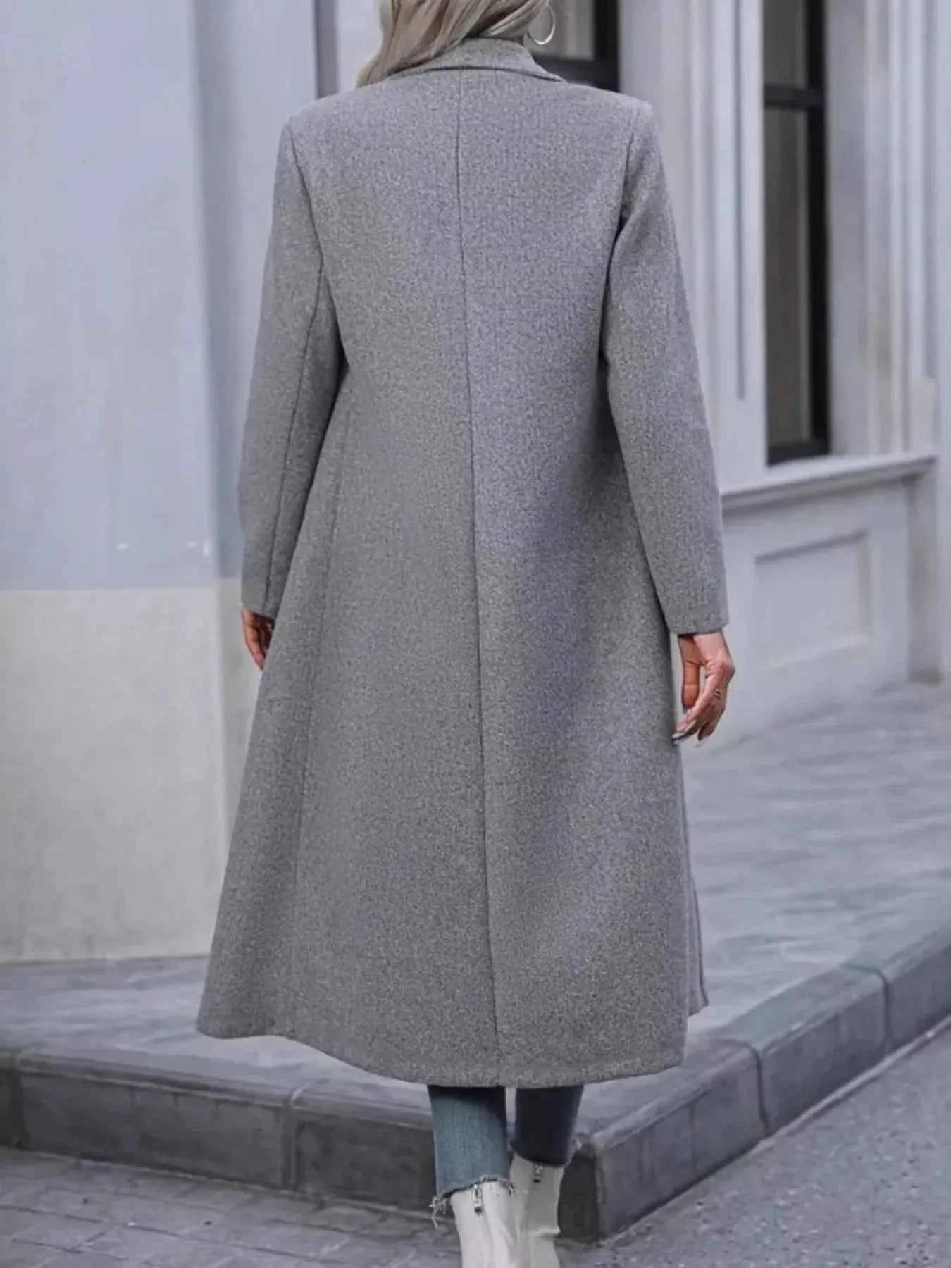 Double-Breasted Longline Overcoat-Free Shipping - Aurelia Clothing