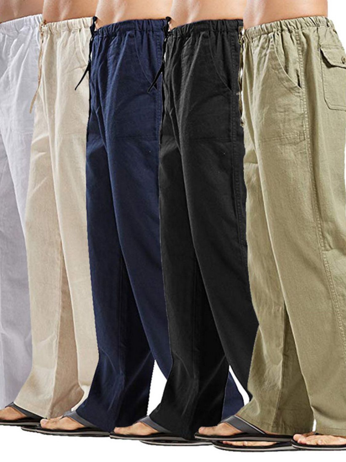 Drawsting Straight Leg Pants Plus Size-Free Shipping - Aurelia Clothing