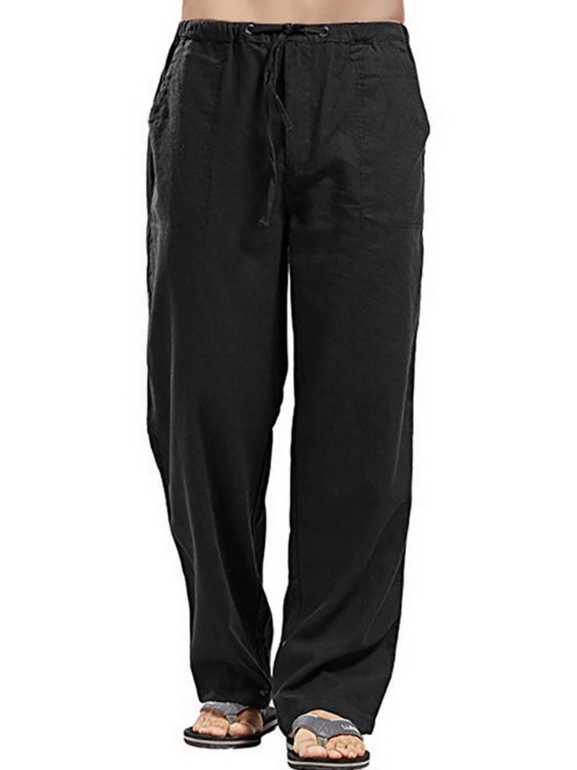 Drawsting Straight Leg Pants Plus Size-Free Shipping - Aurelia Clothing