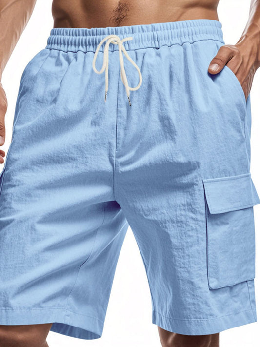 Drawstring Shorts with Cargo Pockets Plus Size-Free Shipping - Aurelia Clothing
