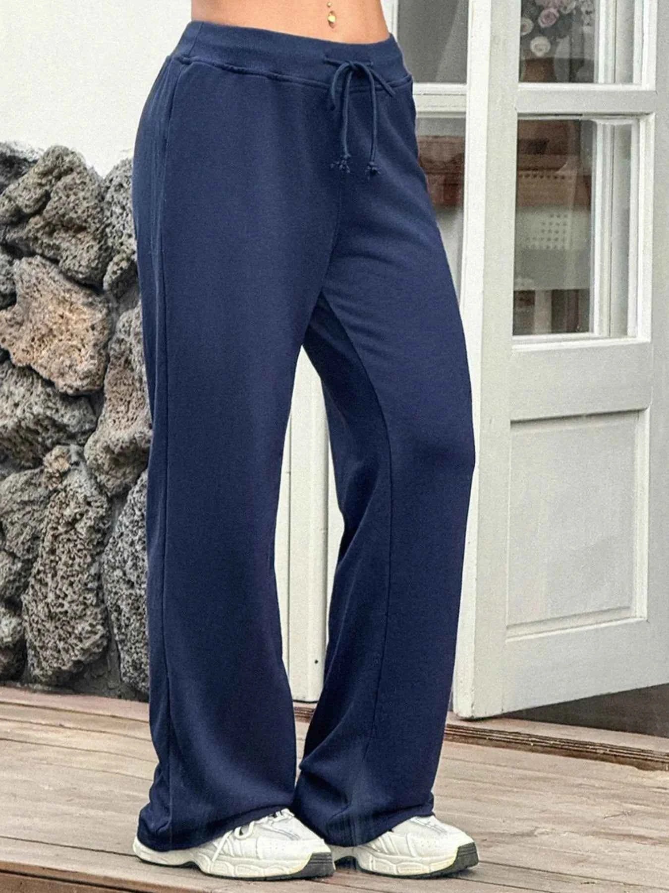 Drawstring Wide Leg Active Pants-Free Shipping - Aurelia Clothing