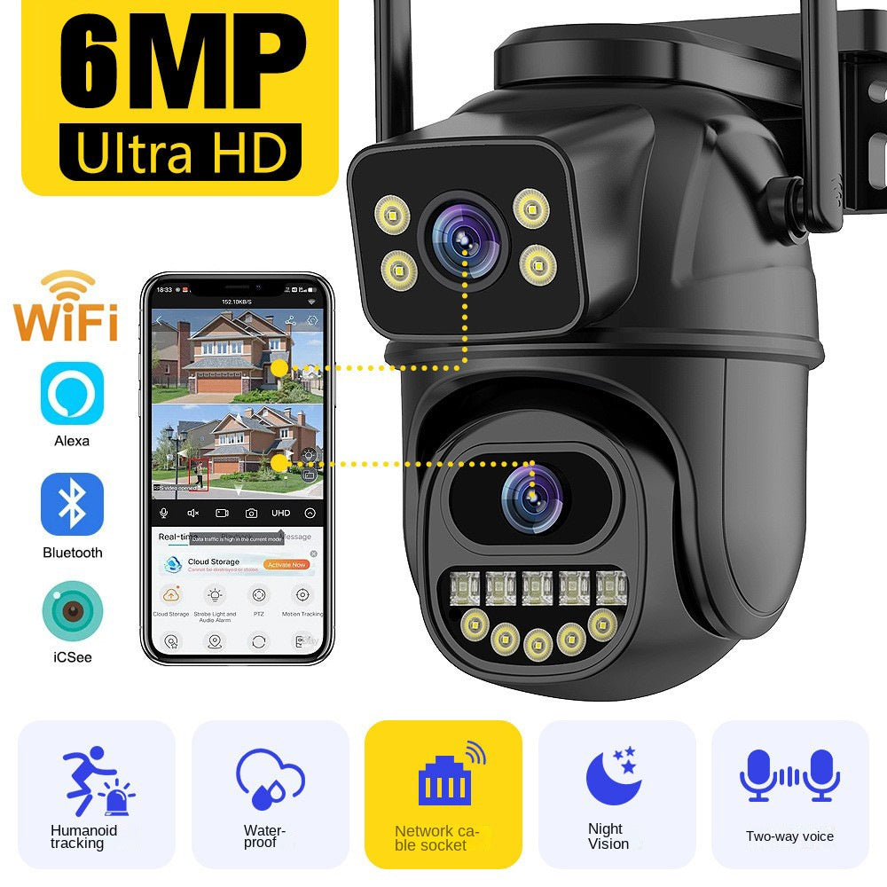 Dual screen wireless 360 degree mobile remote outdoor WiFi camera monitoring - Free Shipping - Aurelia Clothing