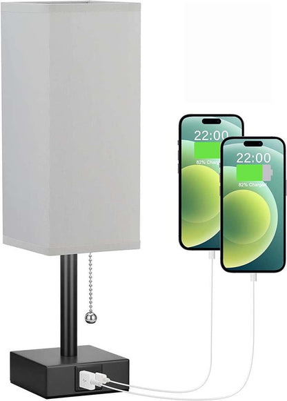 Linen 90 square desk lamp zipper switch three color temperature variable light A+C USB charging - Free Shipping - Aurelia Clothing