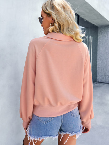 Fashion solid color long sleeved sweater top-Free Shipping - Aurelia Clothing