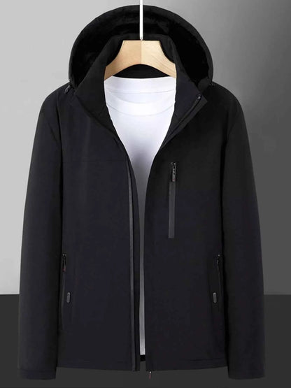 Fleece Lined Hooded Winter Coat-Free Shipping - Aurelia Clothing