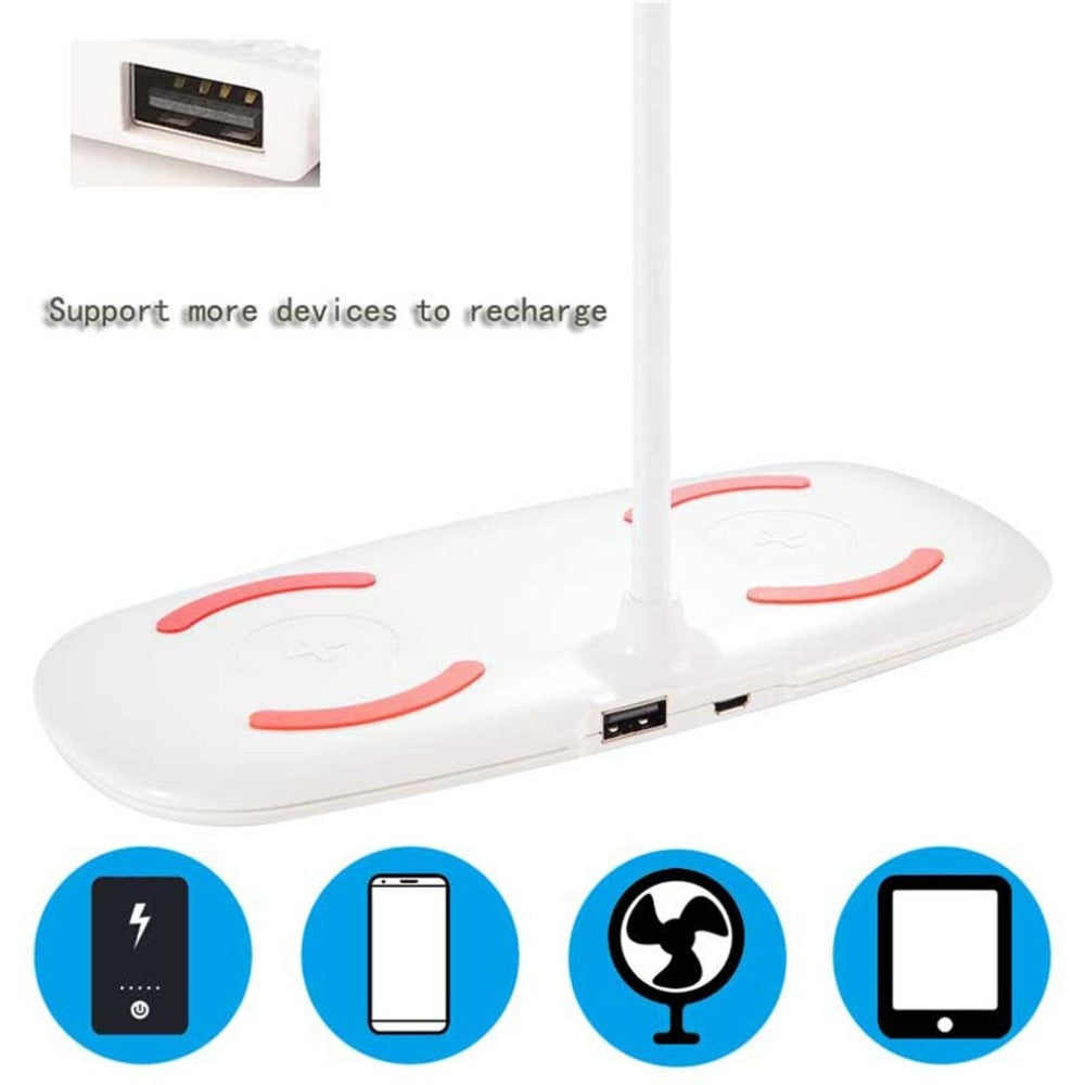 Folding LED Desk Lamp Night Light Smart Folding Touch Adjust Reading Table Lamp Folding Led Lamp Charged For Mobile Phones - Free Shipping - Aurelia Clothing