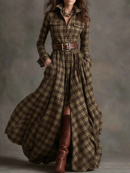 Front Maxi Shirt Dress-Free Shipping - Aurelia Clothing