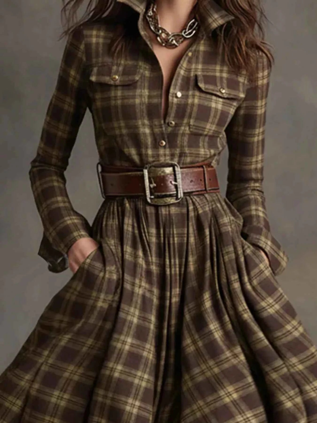 Front Maxi Shirt Dress-Free Shipping - Aurelia Clothing