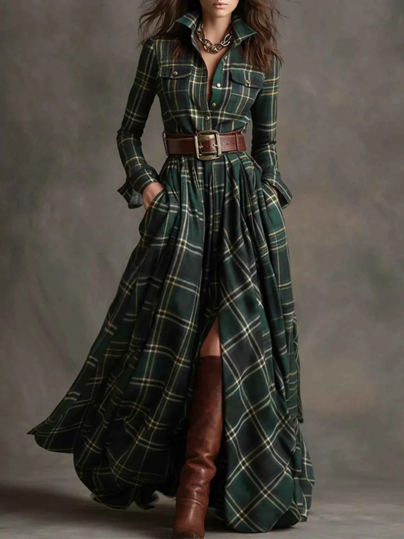 Front Maxi Shirt Dress-Free Shipping - Aurelia Clothing
