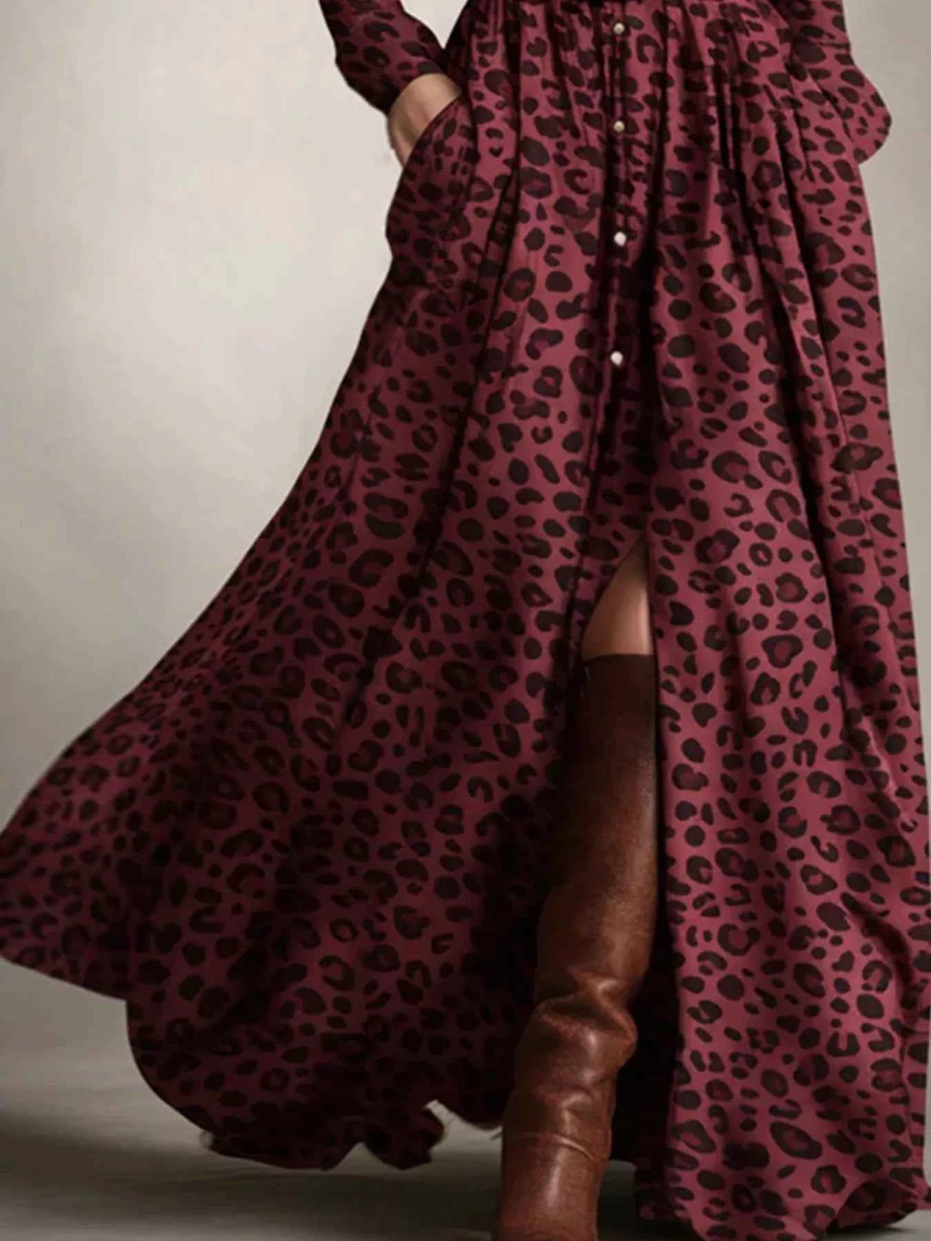 Front Maxi Shirt Dress-Free Shipping - Aurelia Clothing