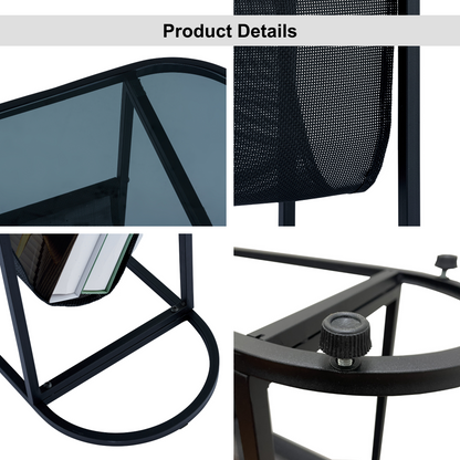 Glass Oval Small Side Tables Living Room Small Space With Magazines Organizer Storage Space - Free Shipping - Aurelia Clothing