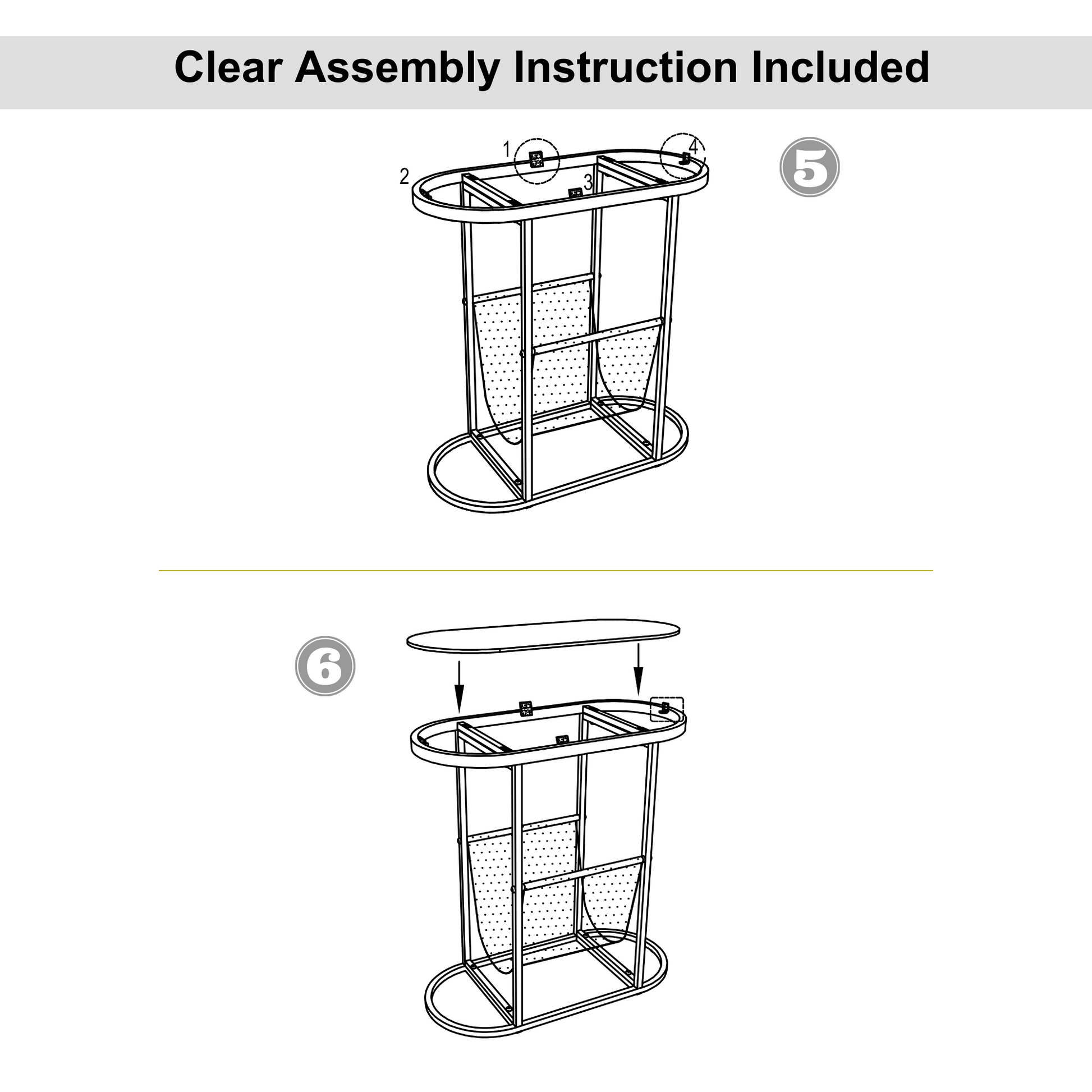 Glass Oval Small Side Tables Living Room Small Space With Magazines Organizer Storage Space - Free Shipping - Aurelia Clothing