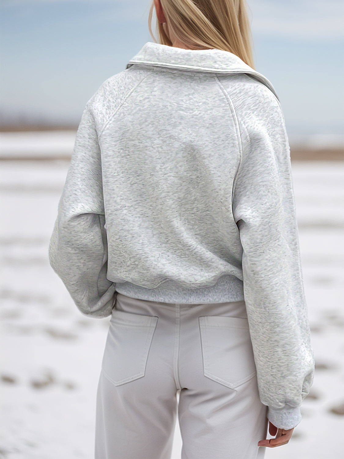 Half Zip Long Sleeve Sweatshirt - Aurelia Clothing