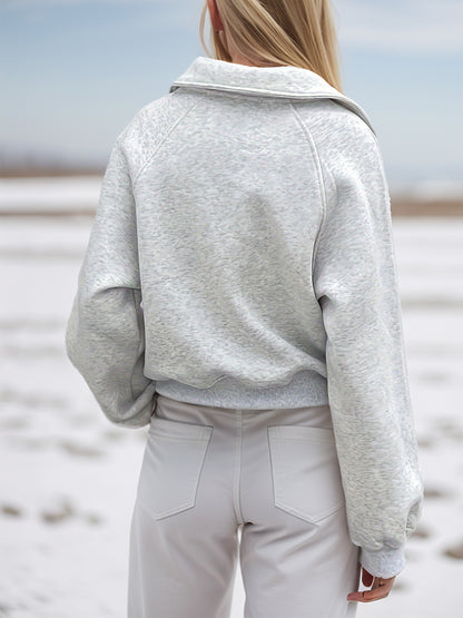 Half Zip Long Sleeve Sweatshirt - Aurelia Clothing