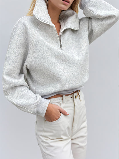 Half Zip Long Sleeve Sweatshirt - Aurelia Clothing