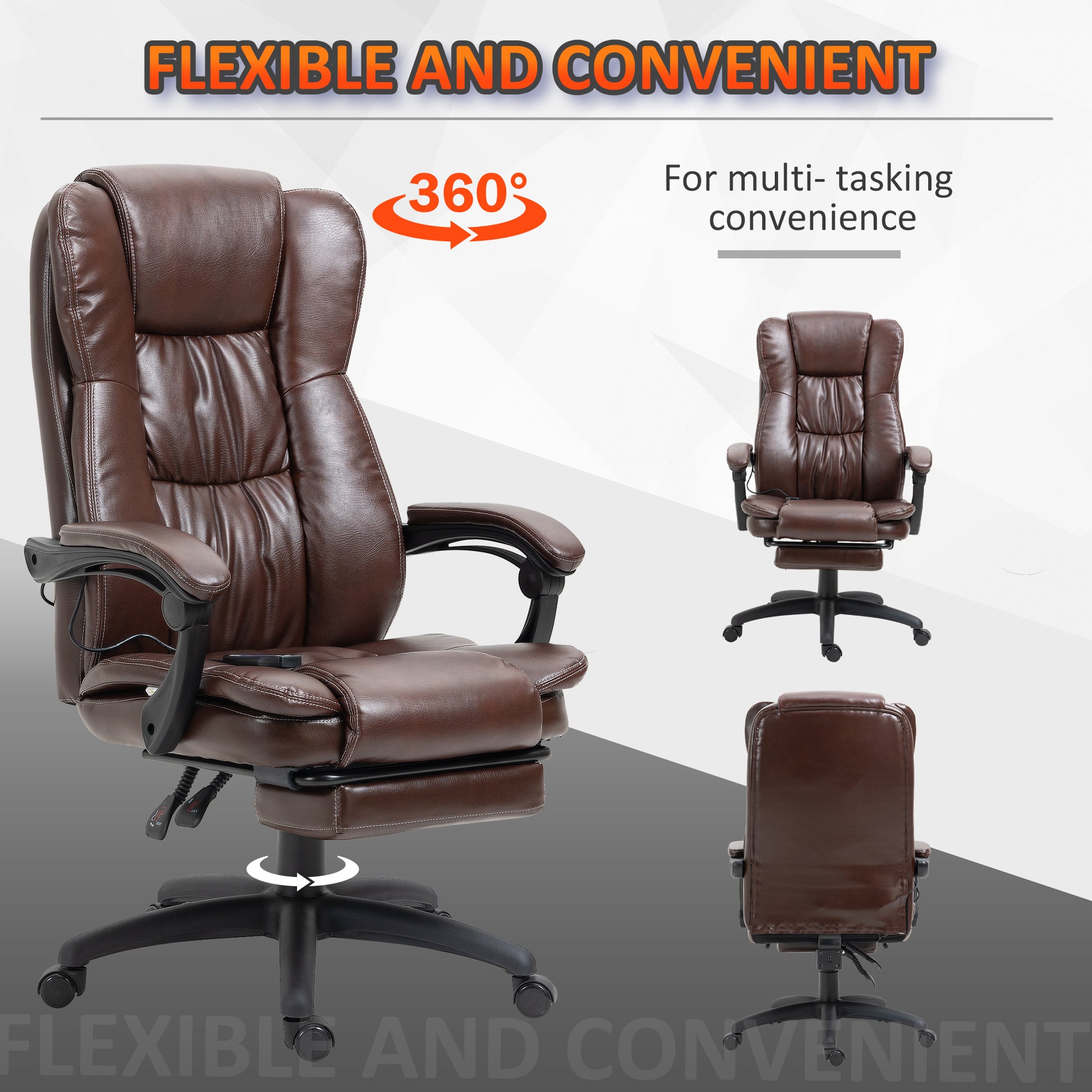 High Back Massage Office Chair with 6-Point Vibration-Free Shipping - Aurelia Clothing