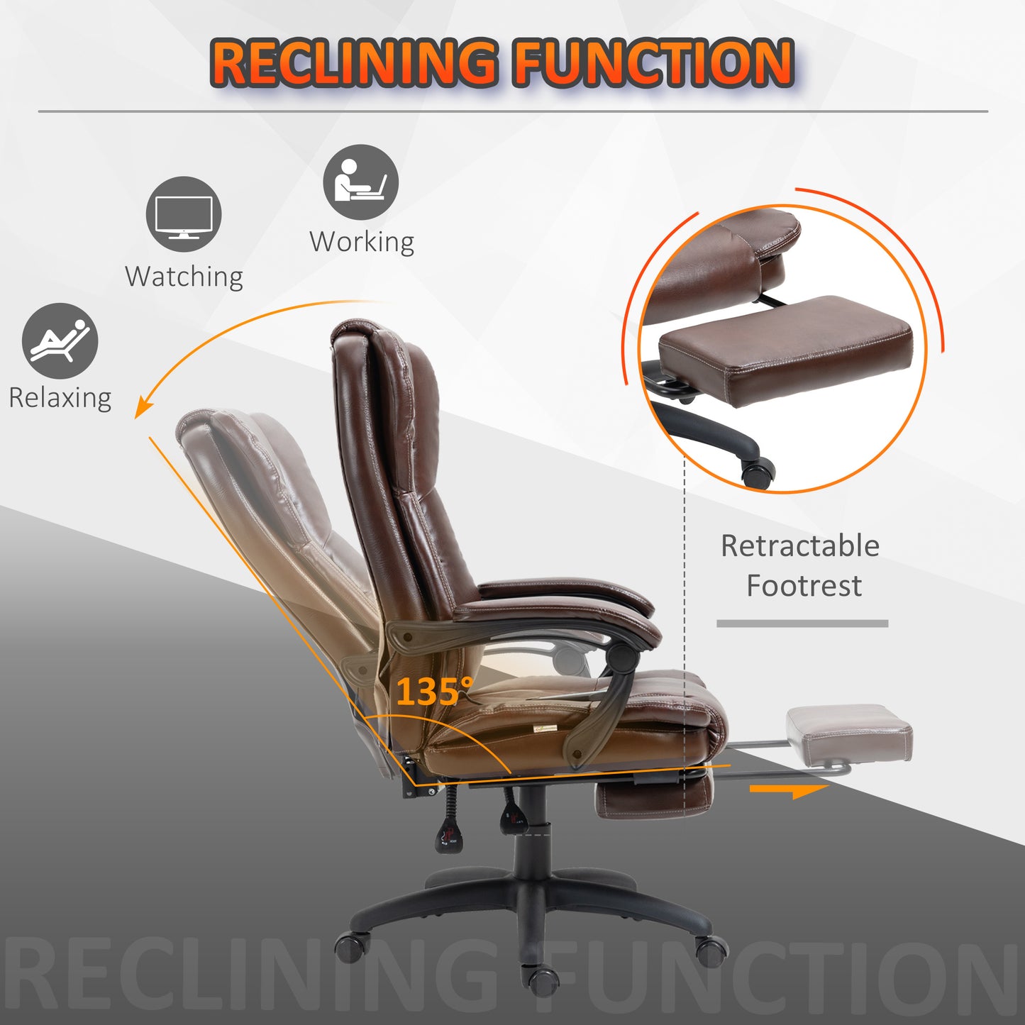 High Back Massage Office Chair with 6-Point Vibration-Free Shipping - Aurelia Clothing