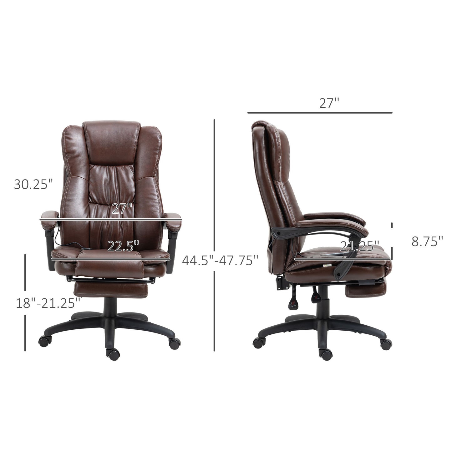 High Back Massage Office Chair with 6-Point Vibration-Free Shipping - Aurelia Clothing