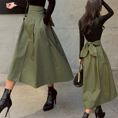 High Waist Bow Slim Skirts-Free Shipping - Aurelia Clothing