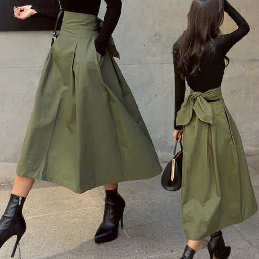 High Waist Bow Slim Skirts-Free Shipping - Aurelia Clothing
