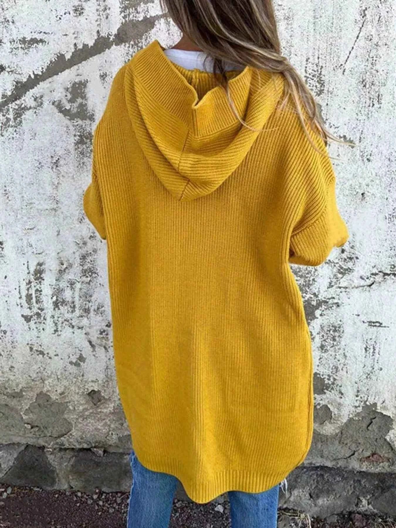 Hooded Cardigan Plus Size-Free Shipping - Aurelia Clothing