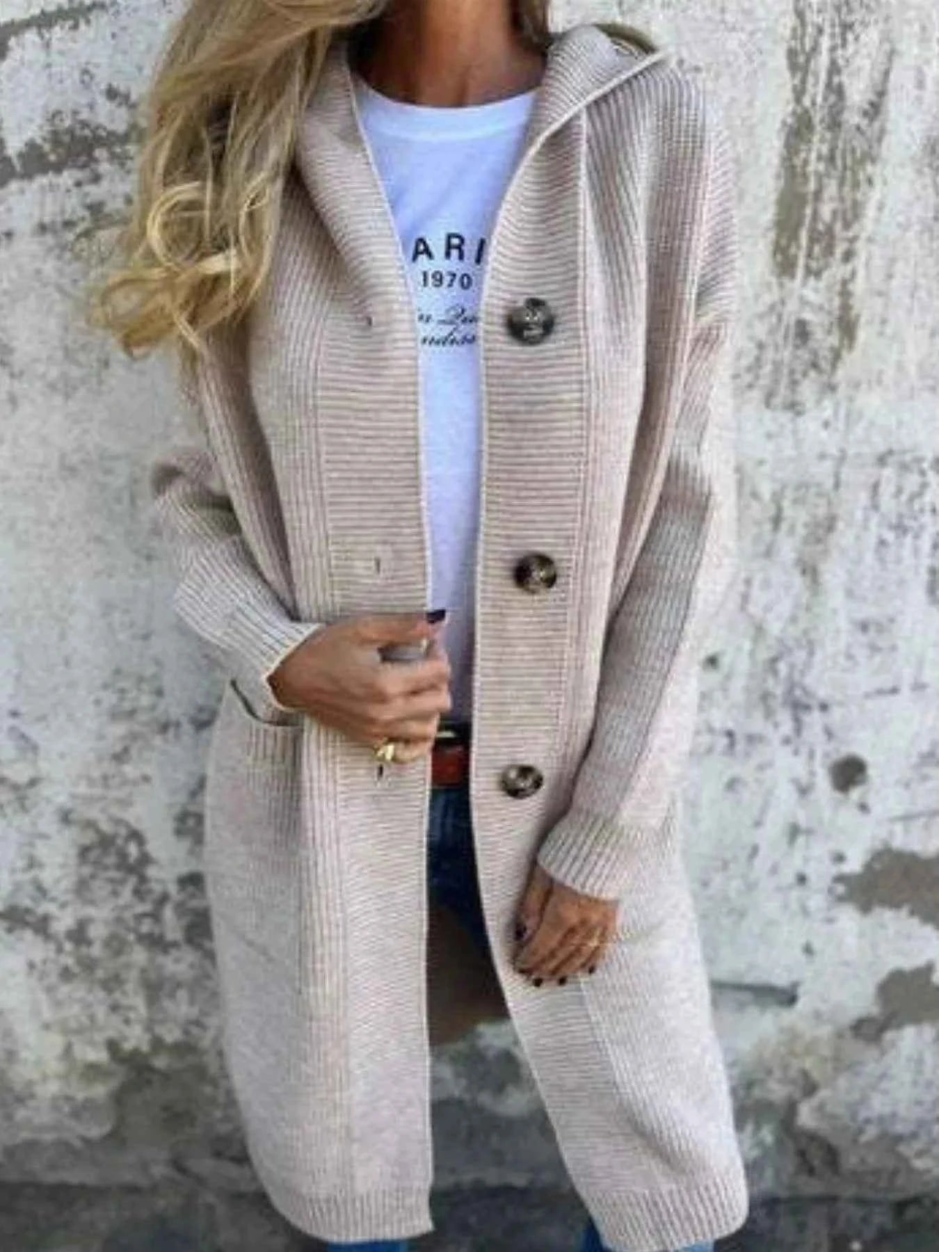 Hooded Cardigan Plus Size-Free Shipping - Aurelia Clothing